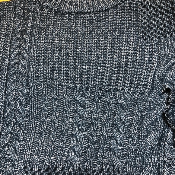 Current Air Crew Neck Fringe Cable Sweater - Picture 3 of 6